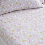 Bedlam - Drap-Housse Rose pour lit Simple (190 x 90 x 25 cm) - Drap de lit Rose - Parure de lit Rose à cœurs et Couronne - Drap de lit pour Fille en Rose - Literie sur Le thème de la Ballerine -