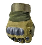 Unsex Motorcycle Fingerless Gloves Hard Knuckle Motorbike Motocross Bike Racing Riding Cycling Half Finger Moto Protective Green size L