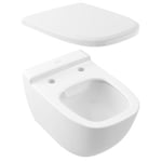 WC suspendu sans bride VILLEROY ET BOCH Antheus DirectFlush Blanc CeramicPlus + abattant amovible à descente progressive