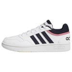 adidas Femme Hoops 3.0 Mid Lifestyle Basketball Low Shoes, Cloud White/Legend Ink/Wonder White, 38