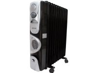 VOLTENO OIL RADIATOR 11-FINS TURBO+TIMER BLACK 2500W+400W