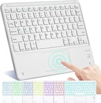 Clavier Bluetooth Avec Pavé Tactile, Mini Clavier Sans Fil Pour Tablette, 7 Couleurs, Rétroéclairé Compatible Avec Windows/Android/Ios, Clavier De Connexion Stable Pour Ipad, Iphone, Samsung, Huawei,