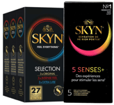 SKYN Preservatifs Selection Sans Latex lot de 27 +5 Gratuites Paquet de 5 Senses