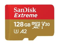 Muistikortti SanDisk microSDXC Extreme 128 GB 160/90 MB/s V30 A2 U3 4K V30 A2 U3 4K