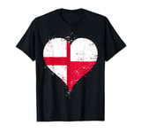 Half Polish Half English A Poland England Flag in Heart T-Shirt