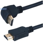 Short 50cm HDMI Lead to Right Angle HDMI 90 Degrees TV Cable Gold Full HD 4K