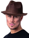 Brun Trilby-hatt med sliten och bränd look - Freddy Krueger-inspirerad hatt