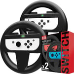 2 Volants Orzly pour Nintendo Switch - 2 Volant Noir pour Les manettes Joy-Cons de la Console Nintendo Switch - Twin Pack