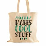 Personalised Cool Stuff Cotton Shopper Bag, Reusable Shoulder Tote for Teens