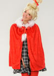 Womens The Grinch Style Cindy Lou Who Red Cape Adult Size INCLUDES CAPE ONLY