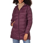 Amazon Essentials Doudoune à Capuche Légère et Imperméable avec Fermeture Éclair Intégrale (Disponible en Grande Taille) Femme, Bordeaux, L