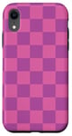 Coque pour iPhone XR Rose, violet, motif damier, carreaux