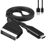 Convertisseur P¿¿Ritel Vers Hdmi, Cable Peritel Hdmi, Adaptateur Peritel Vers Hdmi Avec Cables Usb Et Hdmi, Convertisseur Vid¿¿O Audio Hd 1080p/720p Pour Dtv Stb Vhs Vcr Ps3 Sky Dvd Blu Ray