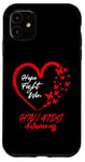 iPhone 11 Hope Fight Win HIV AIDS Awareness Wear Red Heart Butterfly Case