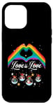 Coque pour iPhone 12 Pro Max Rainbow Heart Love 's Love LGBT Gay Lesbian Pride Noël