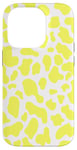 Coque pour iPhone 14 Pro motif imprimé vache jaune - Motif vache coeur jaune femme