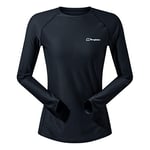 Berghaus Women's 24/7 Long Sleeve Crew Tech Baselayer T-Shirt, Black, 14