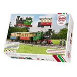 LGB- Startset Personenzug Kit de démarrage pour Train de passagers-L70307-Train de Jardin Miniature avec Locomotive et Deux Wagons-Chemin de Fer extérieur-Piste G, 70307, Voie G, 85 x 12 x 16 cm