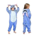 Disney Lilo & Stitch Pyjamas i En Del, Barnens Plysch Kigurumi Onesies, Varm Kläder för Vintern, Julgåva - Perfekt 1 120CM(7-8T)