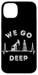 Coque pour iPhone 14 Plus We Go Deep Oil Rig Heartbeat EKG Pulse Oilfield Man