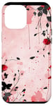 Coque pour iPhone 12 Pro Max Rose minimaliste floral sanglant rouge sang éclaboussure Halloween