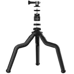 Camera and phone Tripod, Portable and Flexible Camera Mount, Digital Camera holder ball head with Lock and Hot Shoe Adapter, GoPro and phone holder adapter with 1/4'' thread included (TP-FLTP)