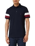 Tommy Hilfiger Men's Short-Sleeve Polo Shirt Slim Fit, Blue (Desert Sky), XS