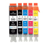 1 set med 5 bläckpatroner för att ersätta Canon Pgi-580 & Cli-581 Kompatibel/icke-oem från Go Inks (5 bläck)