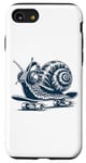 Coque pour iPhone SE (2020) / 7 / 8 Escargot avec d écouteurs, Amateur de Musique de Livre Audio