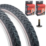 Vandorm BMX Tyres 20 x 2.125" Comp 3 Tan Walled with Schrader Inner Tubes Pair