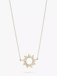 Rachel Jackson London Electric Goddess Mini Sun Necklace, Silver