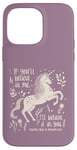 Coque pour iPhone 14 Pro Max Licorne "Believe in you" Citation Alice au pays des merveilles