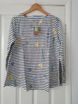 Joules 14 Harbour Spring Flowers Jersey Swing Top Cotton Stripe Floral New Tags