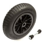 3.50-8 Wheel & Tyre & Axle Set 14 Inch Black 1" Bore Fishing Barrow Trolley Cart