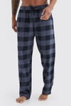 Men's Woven Check Loungewear Trousers - Black - L, Black