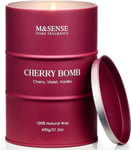 M&SENSE Cherry Bomb Scented Candles Gifts for Women Long Burning, 11.3 oz 130 H