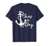 Seas The Day Nautical Anchor Cruise Vacation T-Shirt