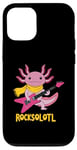 Coque pour iPhone 12/12 Pro Rocksolotl Guitare Axolotl pour enfant