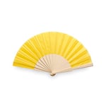 eBuyGB Folding Handheld Fan, Wooden Hand Fan, Wedding Party Accessory, Pocket Sized Fan for Wedding Gift, Party Favours, Summer Holidays, Mini Travel Fan Home Décor - Yellow (Pack of 15)