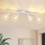 GBLY Plafonnier LED 4 Spots pivotant E14 - Spot de plafond à 4 lampes en métal, style rétro, spot vintage pivotant à 350° pour cuisine, chambre à