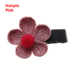 2pcs Baby Flower Hairband Princess Hair Clip Pompon Headband Pink Hairpin