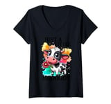 Womens Just A Little Moooody V-Neck T-Shirt