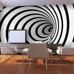 Papier Peint "Tunnel 3D Noir & Blanc II" 450x270cm