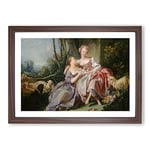 Big Box Art The Love Letter by Francois Boucher Framed Wall Art Picture Print Ready to Hang, Walnut A2 (62 x 45 cm)