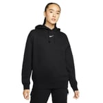 Nike Women's Essential Clctn FLC Os Hd Hooded Sweatshirt, Black/White, XS