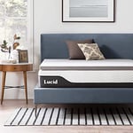 LUCID Surmatelas de 5 cm en Mousse à mémoire de Forme au de Charbon de Bambou – Surmatelas 120 x 200 cm