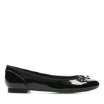 Clarks Women's Couture Bloom Ballet Flats, Black Black Patent, 3 UK