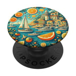 Coastal Summer Italian Mosaic European Preppy Citrus PopSockets Swappable PopGrip