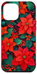 Coque pour iPhone 14 Plus Red Poinsettia Winter Christmas Botanical Xmas Flower