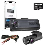 Thinkware Q200 Dash Cam QHD 1440p Front & 1080p Rear Car Camera - With Super Night Vision, Dewarping Technology - Includes Hardwire Lead for Battery Safe Parking Mode & 32GB SD Card - Android/iOS App